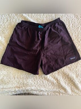 Patagonia Plum Shorts with Teal Drawstring